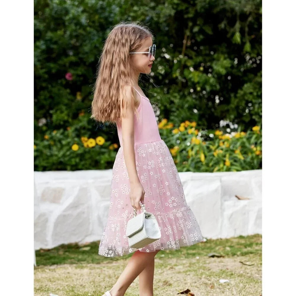 Tutu Dress Little Girl Ruffled Tulle Cami Dresses Princess Party Sundress - Picture 4 of 7